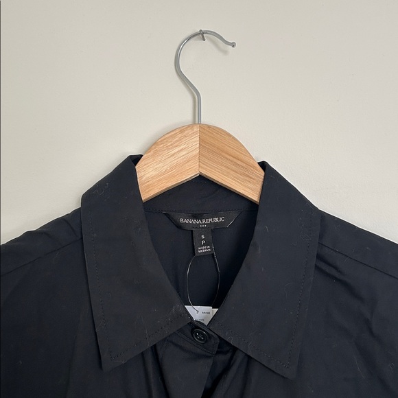 Banana Republic Black Short Sleeve Button Up Shirt Dress - Picture 2 of 11